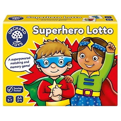 Orchard Toys Superhero Lotto Game. Say It Baby Gifts. A fun superpowered matching and memory game