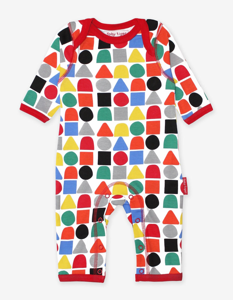 Toby Tiger Organic Multi Building Block Print Sleepsuit