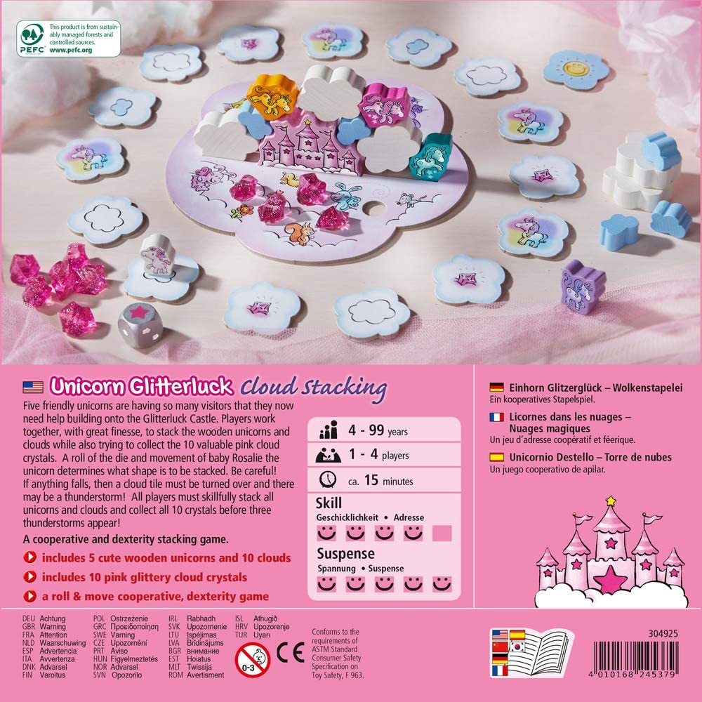 HABA Unicorn Glitterluck Cloud Stacking - Say It Baby 