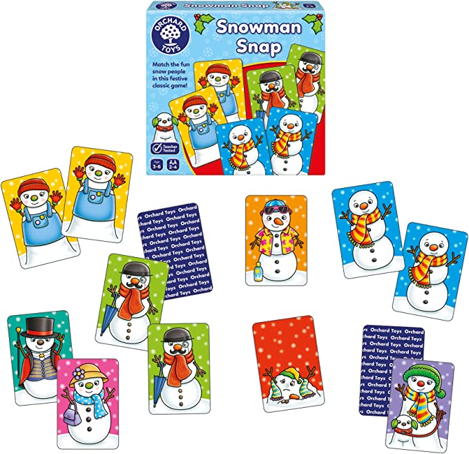 Snowman Snap by Orchard Toys -  A classic snap game with a festive twist! Sold by Say it Baby Gifts